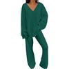 Generico Tute Maglia Donna Elegante Completo 2 Pezzi Lana Casual Completi Maglione a Maniche Lunghe e Pantalone in Vita a Gamba Larga Complete Sportiva Autunnale Invernale Set Tuta Lavorati Polsino Elastico