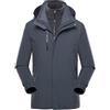 Lifup Lightweight Giacca Invernale 3 in 1 Uomo, Impermeabile Giubbino Uomo Pile Rimovibile con Cappuccio Regolabil Gris XXL