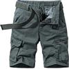 New front Bermuda Tasche Pantaloncini Cargo Uomo Shorts Tattici Laterali Braghe Corte Cotone Traspirante Spiaggia Campeggio Escursionismo Estivi Pesca Militari Sport Corsa Pesca Vacanze Rosso 36
