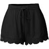 Generic 2024 Donne Estate Moda Pizzo Plus Size Corda Tie Shorts Yoga Sport Pantaloni Leggings Pantaloni Hot Shorts Pantaloni Bike Imbottiti Pantaloncini Donna, Nero , M