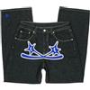 Gefomuofe Jeans Baggy da Uomo Y2k con Stampa Hip Hop Star Cargo - Pantaloni Larghi con Scritta Anteriore, Loose Fit Nero, Casual per Ragazzi e Uomini, Blu, XXXL
