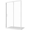 Parama Box Doccia Nicchia 110cm mod. Maiorca 2 Ante Apertura Scorrevole Vetro Temperato 4mm Trasparente Profili in Alluminio Bianco Maniglia in Abs Bianca
