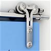 CCJH 5FT(152cm) Acciaio Binario per Porta Scorrevole Kit Accessori per Porta Scorrevoli Singola di Legno, Kit per porta soffietto Esterno Muro