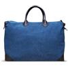 Ad Hoc Atelier Borsa da Viaggio in Pelle e Canvas Weekender per Uomo e Donna Borsa da Cabina per Viaggi Palestra Valigia Premium per Pernottamento Weekend Fatta a Mano in Italia (Blu & Marrone Scuro)