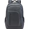 VARLIVOO Zaino Uomo Zaino per PC Portatili 17.3 Pollici Impermeabile Zaini Casual Zainetto Antifurto con Porta USB Foro per Auricolare Viaggio Scuola Lavoro Ufficio Sportivo Poliestere Grigio