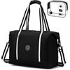 SPAHER Bagaglio a Mano Easyjet 45x36x20 Borsone da Viaggio Donna Borsa Pieghevole Uomo Borsa Tracolla Borsa da Viaggio Borsa da Cabina per Weekend Campeggio Palestra con 1 Borsa da Toilette Nero