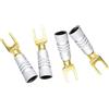 WANGCL 4 Pack Y Spade Plug,Speaker Spade Connector,Forcella Forcella Forcella Spina 45 Gradi per Cavo Altoparlante,Spina Audio Jack connettore Rame Puro per Cavo Altoparlante