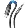 JSAUX Cavo AUX da USB C a jack 3 m, USB C a jack da 3,5 mm, adattatore in nylon intrecciato, compatibile con iPhone 15 Pro Max/15 Plus, Galaxy S23/S22/S21 Ultra, Huawei P40, nero