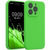 kwmobile Custodia Compatibile con Apple iPhone 15 PRO Cover - Back Case per Smartphone in Silicone TPU - Protezione Gommata - Verde Lime