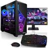 Megaport Completo PC Gaming Intel Core i7-13700KF - 27 Schermo - Windows 11 - GeForce RTX4070 12GB - 32GB DDR4 - 1000GB M.2 SSD - WiFi - Raffreddamento ad acqua - Tastiera/Mouse - pc da gaming