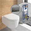 Villeroy & Boch Embrace WC sospeso, SET completo, con elemento incasso e placca di azionamento ViConnect 300S, 5C24R0R1+922169D8#SET, Embrace bianco [WC > WC con Elementi Incasso]