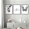 ConBlom Set di Stampe da Parete, Tenersi per Mano in Bianco e Nero, 3 Pezzi Premium Poster Quadri Moderni Soggiorno Poster Abbinati per Camera da Letto Soggiorno Decorazioni 40 x 50cm (L)