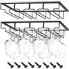 JMIATRY 2 Pezzi Appendi Bicchieri Calici Sospesi, Porta Bicchieri Sospesi, Porta Calici per Bar Cucina Wine Cabinet Wine Glass Storage Collection (Nero) - 41X23.5X6CM