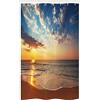 ABAKUHAUS Oceano Tenda da Doccia Stalla Mare Luna di miele di viaggio, Set per il Bagno in Tessuto con Ganci, 120 cm x 180 cm, Marrone Blu