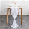 Eowppue Runner da Tavolo in Chiffon 70 Cm X 300 Cm Decorazione da Tavolo Matrimonio Runner da Tavolo Moderna Comunione Lavabile Trasparente Tovaglia in Chiffon Make Up Runner da Tavolo(Bianco)