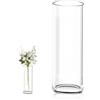 SUNOYA Vaso Vetro Trasparente,30 cm Vaso Trasparente,Vaso Cilindro,Grande Vaso Di Vetro Per Fiori Per Cucina, Ufficio, Matrimonio,Fiori,Sunflower