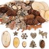 BOFUNX 71pcs Pigne Natalizie Accessori Ghirlanda di Natale Potpourri di Natale Pigne di Abete Decorazioni Natalizie Artigianali per Corona dell'Avvento Albero di Natale Fai da Te