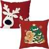 MORAINJAY 2 Pezzi Federe Cuscini Natalizi,45x45cm Copricuscini Natalizi Per Divano e Lino,Federa Natale Decorativo Inverno,Copricuscini Per Divano Salotto e Camera(B)