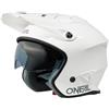 O'NEAL | Casco da moto Enduro Adventure Street | standard di sicurezza ECE 22.05, calotta in ABS, visiera parasole integrata | Volt Helmet SOLID V.24 | adulto | bianco | taglia XS