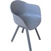 milani home MilaniHome.it - Poltrona Sedia In Polipropilene Plastica Rigida Resistente Per Interno Sala Da Pranzo Soggiorno Salotto Ed Esterno Giardino Di Design Moderno Colore Antracite,Grigio