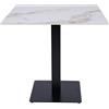LIBEROSHOPPING.eu - LA TUA CASA IN UN CL Tavolo da bar, pub ristoranti quadrato 80x80 cm con piano per esterno in pietra sintetizzata base nera H75 (Marmo Bianco/Oro)