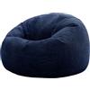 icon Classico Poltrona Sacco, Blu Navy, Velluto a Coste, Pouf Poltrona con Riempimento Incluso, Pouf Sacco, Camera da Letto, Soggiorno, Mobili Soggiorno
