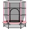 LIFERUN Trampolino Elastico per Bambini Ø140 cm Con Rete Sicurezza - Interno e Giardino, per Giocare ed Esercizio, Fino a 50 kg, Regalo (Rosa)