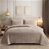 SHALALA NEW YORK SHALALA, Set di biancheria da letto in velluto, per letto king size, a righe, leggero, in velluto, lussuoso copriletto e copriletto in pelle scamosciata, con retro in morbida microfibra spazzolata,