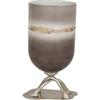 Romimex Vaso grigio argento vetro alluminio 25 x 42 x 20 cm