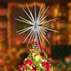 LGFMGWH Puntale per albero di Natale in argento da 35 cm, decorazione 3D a forma di stella che esplode