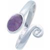 mantraroma Anello in argento 925 con ametista e pietra viola regolabile, pietra preziosa in vero argento sterling da donna, regalo