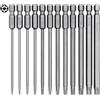 YUHIAKE Set di 12 Punte Torx per Avvitatore Lunghi Professionali, Set Inserti Torx Cacciavite Magnetici, Torx T6 T7 T8 T9 T10 T15 T20 T25 T27 T30 T35 T40, 100mm, Codolo Esagonale da 1/4, Acciaio S2