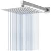 Voolan Soffione Doccia Voolan Rain con Braccio di Estensione, Soffioni a Pioggia in Acciaio Inossidabile, Soffione Doccia 25cm Quadrato ad Alto Flusso (Braccio Doccia 40.5cm)