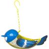 Dehner Natura Premium - Mangiatoia decorativa Coco, per uccelli selvatici, mangiatoia, resistente, con dispositivo di sospensione, ca. 26,8 x 12 x 8,5 cm, metallo, giallo/blu