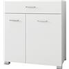 ML DESIGN modern living ML-Design Mobile Portabiancheria Armadietto da Bagno con Cassetto e Doppio Cestello Biancheria Sporca 75x78,5x45cm Mobiletto Arredo Salvaspazio Cesto Portaoggetti Armadio Multiuso in Legno MDF Bianco