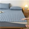 LJQAIZYL Coprimaterasso con Cerniera Matrimoniale 160x190/200 Personalizzabile Fodera Materasso Singolo Trapuntata/Imbottito Lenzuolo Copri Proteggi Materasso Topper Lavabile Rivestimento(80x190+15cm,Blue)