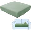 SHUOJIA Fodere per Cuscini per Divani, Protezioni per Cuscini per Sedili in Tessuto di Velluto Elasticizzato,Cuscino per Divano Fodera per mobili Coprisedile per Divano (Green,Large-2-Seater)