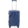 NPLE Valigia Trolley Bagaglio A Mano Ultraleggero Colorata Doppia Ruota Zip Antifurto Tessuto Interno in 230D Realizzato in polipropilene disponibile in 3 misure (Blu, 20"- 55 X 40 X 24 cm)