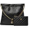 DORIS&JACKY Borsa tote in pelle trapuntata per le donne borse a tracolla grande borsa da lavoro da viaggio, 1-nero