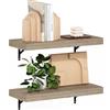 Furinno TANNA Mensole Galleggianti Per Parete Set Da 2, Mensola Da Parete 22 Pollici, Mensola Da Parete, Per Bagno, Studio Domestico, Soggiorno, Naturale