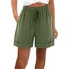 Generic Pantaloncini Casual da donna in cotone a vita alta pantaloni casual da tasca gamba dritta pantaloni sportivi moda pantaloncini da bagno da donna, AG., XXX-Large