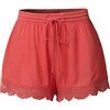 Generic 2024 Donne Estate Moda Pizzo Plus Size Corda Tie Shorts Yoga Sport Pantaloni Leggings Pantaloni Hot Shorts Pantaloni Ritaglio Pantaloncini per le Donne, Rosso anguria, XL