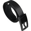 WRJAHCG Cintura Anallergica,Cintura Da Uomo in Silicone Con Fibbia in Plastica,Nero,120CM/47.3''