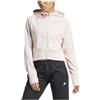adidas AEROREADY Game And Go Full-Zip Hooded Fleece Jacket Top Track, SANPIN/Bianco, XS Donna