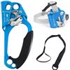 NewDoar Hand Ascender & Foot Ascender & Foot Loop Set for Tree Arborist Rappelling Gear Equipment Morsetto per Corda Certificato CE per Corda 8~13MM (Set Blu a Destra)