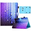 OSXINYIV 10 inch Tablet Case Cover - Custodia in pelle universale con slot per Lenovo TB-X103F/Tab 2 A10-70, Galaxy A6/Tab S2 9.7, ASUS ZenPad 10, MediaPad T3 T5 10/M5 Lite (Water Droplets)
