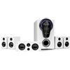 Auna Areal 525 DG - Surround Sound System 5.1, Home Theater 5.1, Potenza: 125 Watt RMS, Subwoofer da 25, 4 x Satelliti, 1 x Centrale, Bluetooth, USB/SD, Ingresso AUX, Bianco