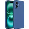 Captor Cover iPhone 16 Custodia Colorata in Silicone Liquido, Antiurto, Flessibile, Bordo Rialzato per Schermo e Protezione Fotocamera, Morbida Con Microfibra Interna per iPhone 16 Cover (Blu Scuro)