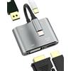 WASRUYI Adattatore USB C a HDMI VGA Multiporta(4 in 1)per Apple iphone16 15 tipo C Porta Hub USB OTG 3.0 Type C Ricarica cavo per iPad AV Monitor Convertitore compatibile per Samsung MacBook Tablet Adattatori
