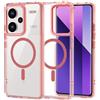 TUUTPU Cover Magnetica per Xiaomi Redmi Note 13 Pro Plus 5G/Note 13 Pro+ 5G, Custodia Trasparente Silicone Antiurto Protezione Caso Sottile Rigida in PC Retro Duro con Paraurti in TPU Morbido, Rosa